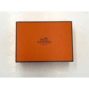 Hermes Empty Orange Earring Jewelry Storage Box 3”x2”x2"